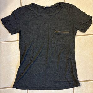 Charcoal Gray Women's Top with Pocket